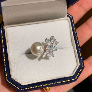 CAFFTI | Open Silver Diamond Wheat Ring For Women Luxury Design