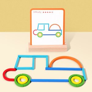 Giáo Dục Gậy & nhẫn đồ chơi-Thân hình phù hợp với trò chơi cho trẻ 3 + Montessori huấn luyện kỹ năng vận động tinh với Flashcards-Học mầm non quà tặng bé trai/cô gái