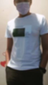 Korean style Slim fit cutting crew neck Male Graphic Tee Shirt