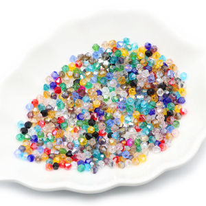 ลูกปัดคริสตัลออสเตรียทรงไบโคนสี AB ขนาด 4 มม. สำหรับทำเครื่องประดับ DIY สร้อยคอ สร้อยข้อมือ และอุปกรณ์เสริม