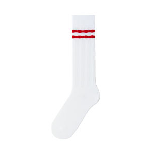 PUYU | Breathable Thin Mid-Calf Socks For Women Antibacterial Summer Socks Comfortable Cotton Nylon Blend Student Friendly Stripe Pattern