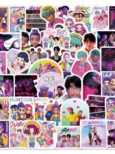 Kpop Hunter Girl Cartoon Stickers 200 Pcs Creative Desktop Decoration Waterproof Anime Stickers for Laptop And Tablet