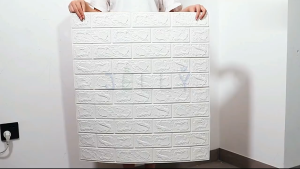50Pcs Wallpaper Bricks Foam Brick 35×38cm 3D Wall Sticker Waterproof Self-adhesive Foam Wall Paper Living Room Bedroom Modern Design PVC Foam Wall Bricks