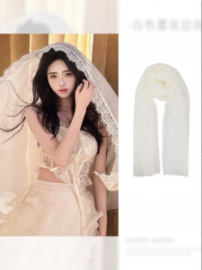 Wo Tion | Cool Lightweight Summer White Lace Scarf