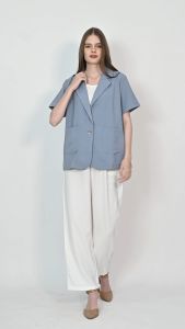 QUEENTIN Blazer Wanita Casual 6861 Twill Tory-B Polos Lengan Pendek