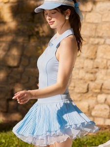 Pleated Sporty Lightweight Layered Skirt