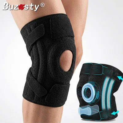 Buzesty Upgraded Knee Brace with Open Patella & Side Stabilizers Adjustable Compression Knee Support for Men & woman Breathable Support for Knee Pain Running Gym Arthritis Relief