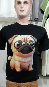 Kaos Pria 3 Dimensi Motif Prancis Bulldog Tshirt Oblong Katun 24s H0191 By Hans & Co