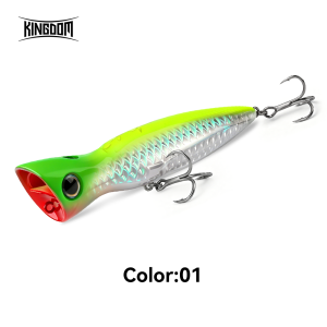 KINGDOM | Kingdom Basstaor Popper Lure 95mm 16g 110mm 24g 130mm 32.5g Saltwater Artificial Baits Hard Wobblers For Seabass Pike Fishing