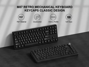 WOMIER 122คีย์ย้อนยุคสีดำกุญแจหมวกคู่ยิงเชอร์รี่หมวกคีย์ที่กำหนดเองโปรไฟล์สำหรับเชอร์รี่ MX สวิทช์คีย์บอร์ดเล่นเกมกล
