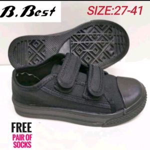 B.Best Kasut Hitam Sekolah/Black School Shoe=Size: 27-41