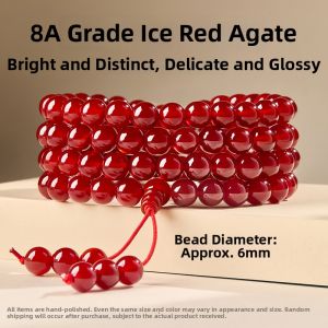 FUJINJIA | Lucky Red Natural Agate Beads 108pcs