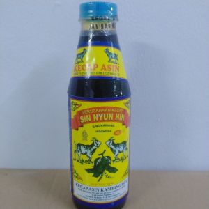 Kecap asin sin nyun hin cap kambing dua asli produk Singkawang Kalbar isi 320ml botol kecil