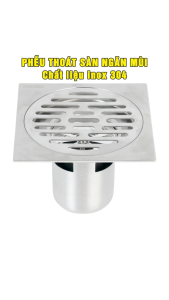 Phễu thoát sàn ngăn mùi hôi inox 304 size 12x12 Hobby home decor PTS1
