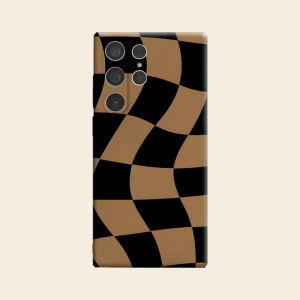Warped Checkerboard Luxury Fashion Full Lens Protective Case for Samsung Galaxy S26 S25 S24 A56 A36 Plus Ultra