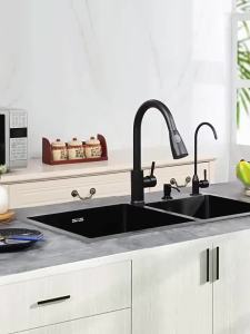 Kitchen Sink Double Slot Washing Basin Handmade Nano Thickened 304 Stainless Steel Household Sink Large Size under Counter