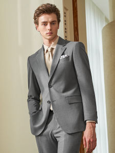 Natural Dye Free Mens Wool Suit Business Tuxedo