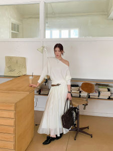 Casual A-Line Skirt for Women Lacy Silk Half-length Autumn New Style Low Waist Polyester Rayon Blend Standard Fit Chinese Made