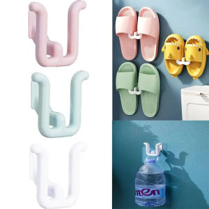 3PCS Slippers Rack Plastic Wall-mounted Waterproof Rack No Punching Simple Bathroom Slipper Hook Home Bedroom Neat Storage Rack