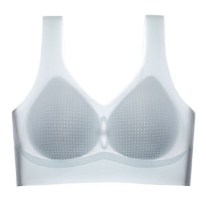 Summer Thin Seamless Womens Sports Bra Wireless Vest Style Breathable Comfortable Cooling Feeling Large Chest Appears Small