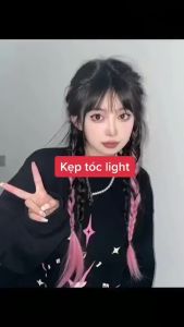 Tóc giả kẹp highlight 60cm dáng thẳng tự nhiên nhiều màu Kẹp tóc nối nữ phối màu tạo kiểu thời trang phong cách hiện đại