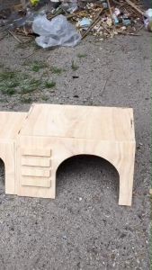 ขนาด: บ้านไม้กระต่าย ที่นอนแกสบี้ ที่อาศัยเม่นแคระ บ้านนอนไม้ไร้สารเคลือบสีกัดแทะได้พร้อมบันไดปีน สไตร์มินิมอล (บ้านเฉียงใหญ่)