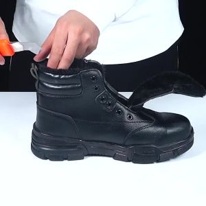 ＜107＞  Giày Bảo Hộ Lao Động Mùa Đông Giày Bảo Hộ Lao Động Chống Thấm Nước Chống Đâm Xuyên Thủng Chống Đập Cao Cổ Nam