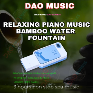 USB Flash Drive 3 Hours Relaxing Piano Music & Bamboo Fountain Sound | MP3 320 Kbps Quality | Spa Aroma MP3 Music