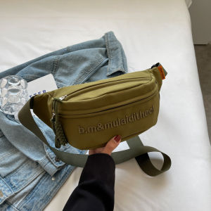 Túi Đeo Ngực Vải Canvas Thời Trang Thường Ngày Cho Nữ Túi Đeo Vai Hình Bánh Bao Túi Đeo Hông Túi Đeo Chéo Mềm Có Khóa Kéo