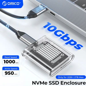 ORICO | ORICO 10Gbps 2230 NVMe Enclosure for M2 SSD Transparent Clear External Adapter M.2 to USB Type C Mini 2230 Case for SN740 PM991