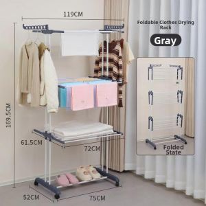 Multifunctional Indoor Foldable Clothes and Towel Rack