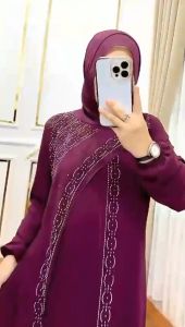 Latina Dress Ceruty Apk Swarovski 2 layer Gamis Wanita Terbaru 2024 Dress Kondangan Wanita Elegan