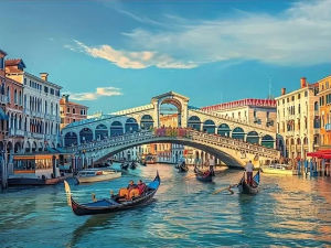 Jigsaw Puzzle for Adults 500/1000/1200/2000PCS Bridge Water City Artwork Mindful Game Stress Relief Decor Gift