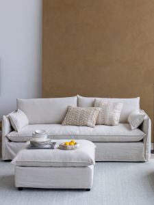 Modern Minimalist Cotton Linen Sofa Easy to Clean Suitable for Small Spaces Living Room Ideal for Homestay Shops Double Seat