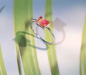 Sylarose Pure 925 Sterling Silver Rainbow Tourmaline Emerald Cut  Female Rings for Women Geometric Finger Rings Wedding Fine Jewelry