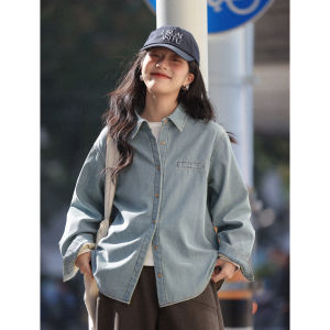 Shallow Blue Long Sleeve Denim Shirt