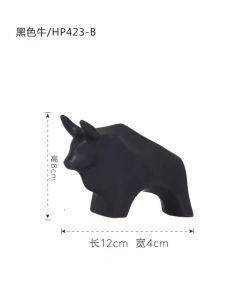 สีดำ เซรามิคแกะตกแต่งตุ๊กตาห้องนั่งเล่นหรูหรา Triumphant สามแกะ ดีไซน์ เครื่องประดับตกแต่งบ้าน