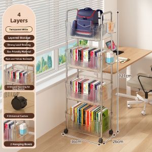 Office Desk underneath Multi-layer Snack Storage Rack Childrens School Bag Organizer Mobile Cart under Table Storage Shelf