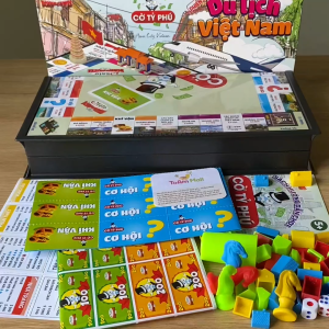 Cờ tỷ phú du lịch Việt Nam - Bàn cờ 31cm gấp gọn xúc xắc xí ngầu tư duy