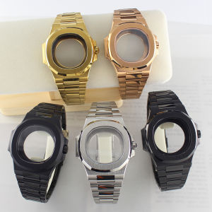 Vỏ Đồng Hồ Vuông 40mm Với Kính Sapphire Thép Không Gỉ 316L Kiểu Nautilus Dành Cho Máy NH34 NH35 NH36 NH38 Phụ Kiện Dây Đeo Đồng Hồ