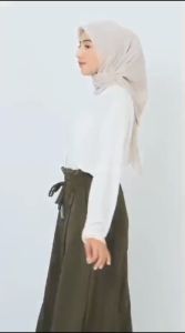 ROK PAYUNG POLOS PINGGANG KARET FULL DEPAN BELAKANG KATONG KANAN KIRI KOMBINASI KANCING DEPAN