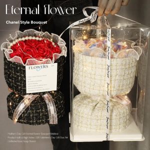 Valentines Day Gift Eternal Rose Bouquet Teachers Day Soap Flower Gift Box Birthday Present for Girlfriend Creative Souvenir