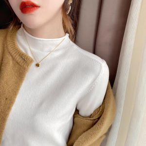 HUOLISI | Soft Warm Inner French Style White Turtleneck Woolen Knitwear