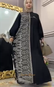 gamis motif terbaru  jedda Lace dress tulle simple elegant kekinian produk Amore by ruby