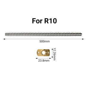 3D Printer Part 365/399/500/515mm Tr8X8 Screw with T8 Brass Nut for 3D Printer Replace Z Axis Upgrade Additions CNC Machine Part