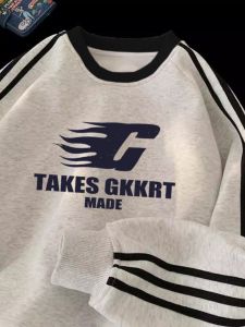 เสื้อฮู้ดคอกลมบุขนแกะหนาสำหรับผู้ชาย ฤดูหนาว สไตล์สตรีท อเมริกัน เสื้อคลุมกันหนาว กันหนาว กันหนาว สำหรับคู่รัก