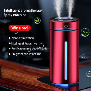 380ML Double Spray Vehicle Air Humidifier USB Charging Mini Essential Oil Diffuser with Mood Light Wireless Car Aroma Humidifier