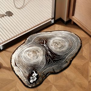 VIKAMA Tree Stump Ring Doormat – Quick-drying Washable Ideal for Entrance Halls Bathrooms and Toilets – Home Decor