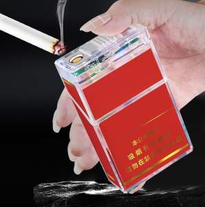 FOCUS 2in1 กล่องเก็บบุหรี(ใส่ได้20ม้วน)พร้อมที่จุดไฟขดลวด ชาร์จไฟได้ รุ่น005