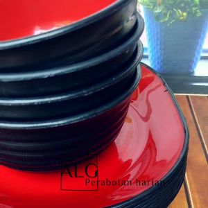 PROMO 12 PCS SI 6PIRING BULAT DAN 6MANGKUK RAMEN ULIR DOP SUPER TEBAL TERLARIS